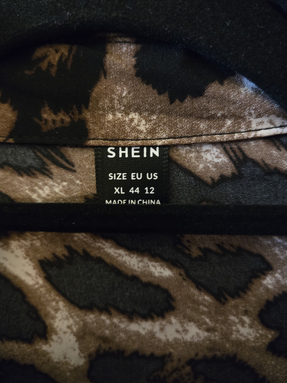 Leopard-Pattern Long Button Dress in Brown & Black - Picture 3 of 6